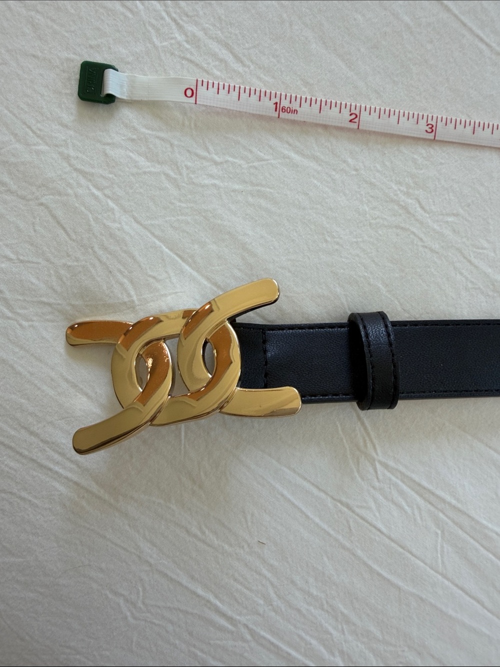 Classic Black Leather Belt with Golf Buckle Brand New no tags